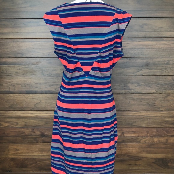 Marc Jacobs Stripe Cocktail V Neck Dress - Picture 3 of 3